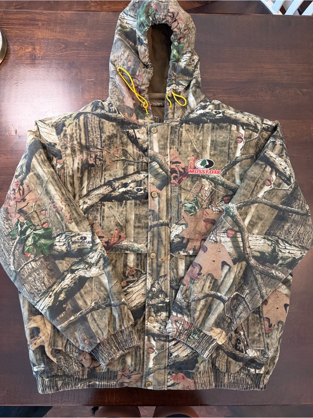 Mossy Oak Hooded Camo Puffer Jacket with Mask